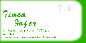 timea hofer business card